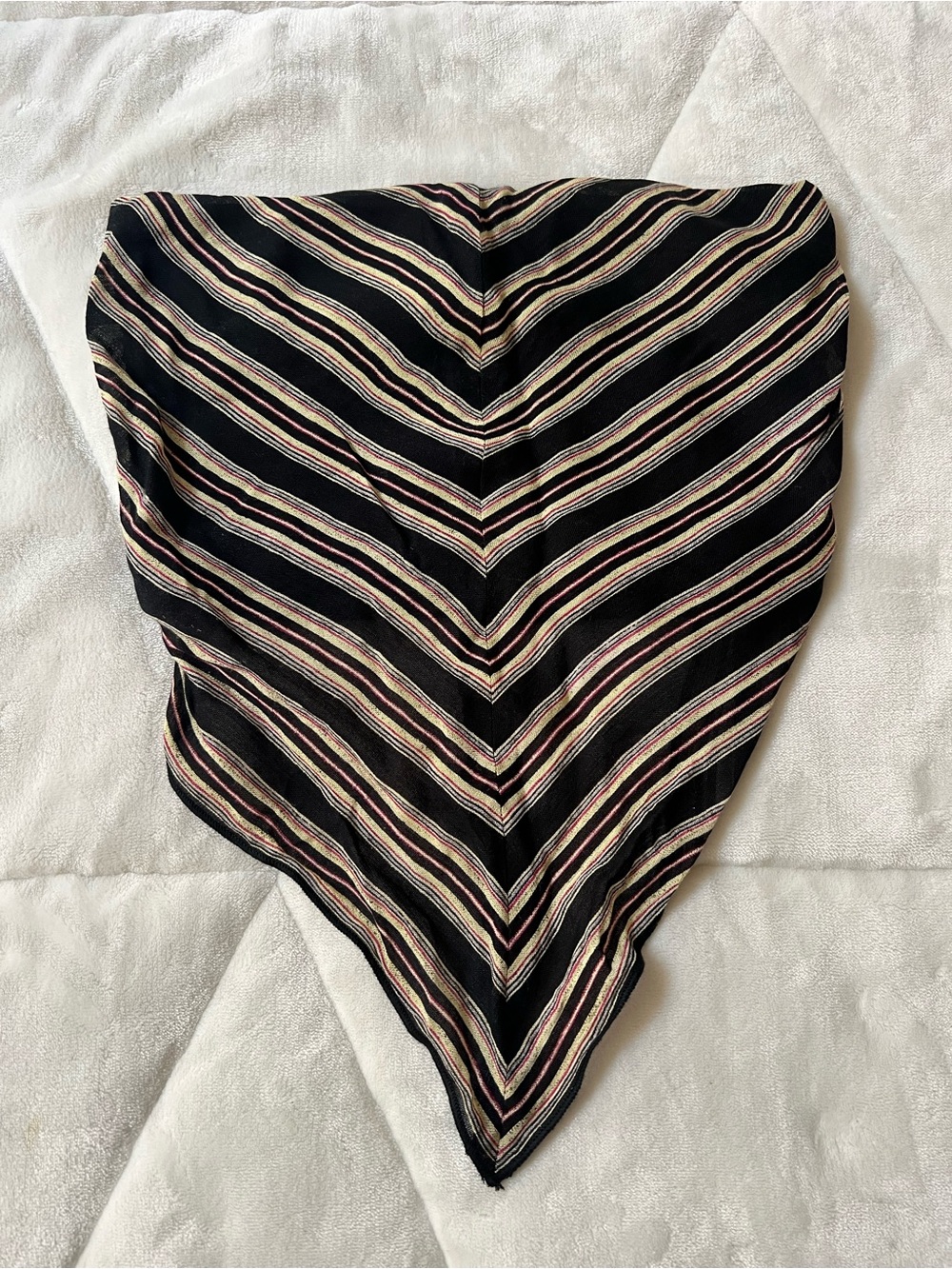 Striped Bandana Top with Black, Cream & red Stripes